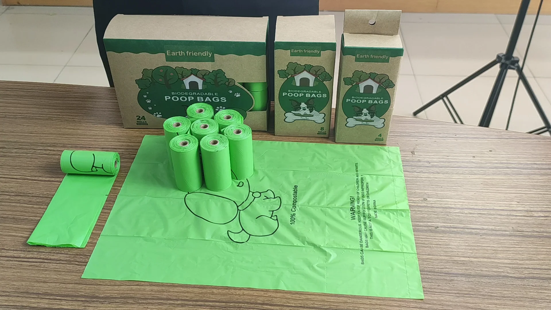 Corn Starch Compostable Dog Poo Bags Private Label Wholesale Dog Waste