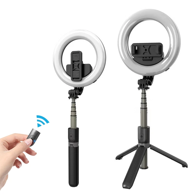 4 in 1 selfie ring light wireless Bluetooth selfie stick mini tripod Handheld Extendable selfie stick With LED Ring light L07