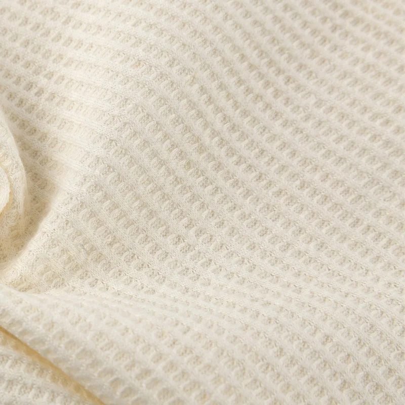 
KH014-hemp organic cotton waffle fabric 180gsm for leisure top homewear bathrobe 