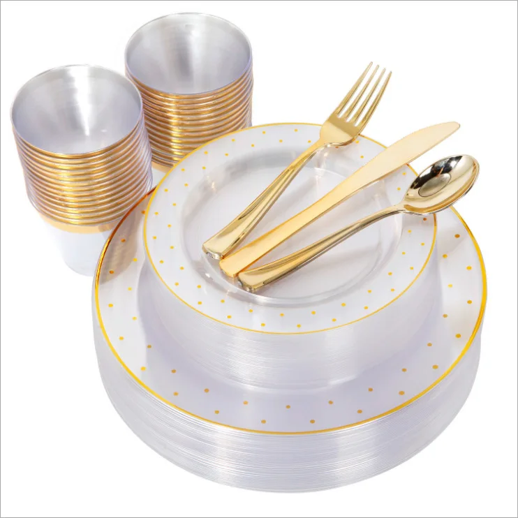 

150 sets of disposable tableware Disposable tableware for party business event banquet reception