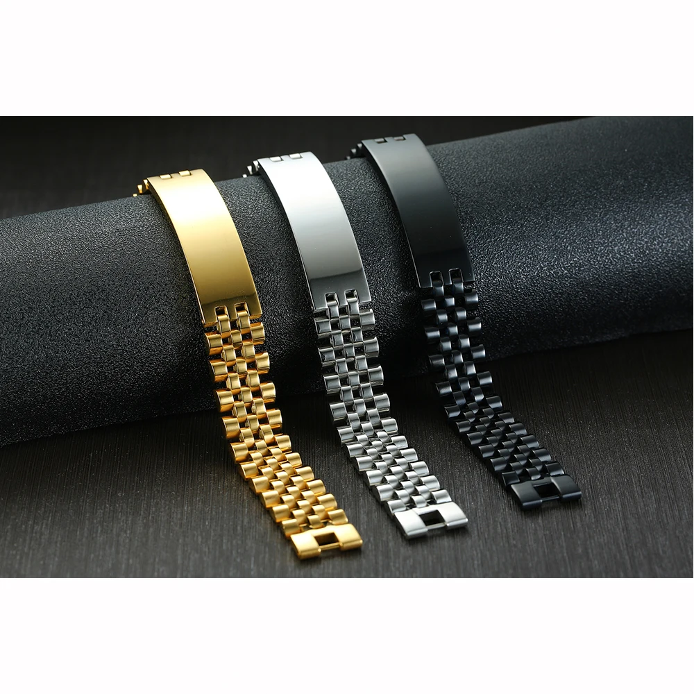 

Wholesale mens stainless steel bracelet with plate, As photo or customized