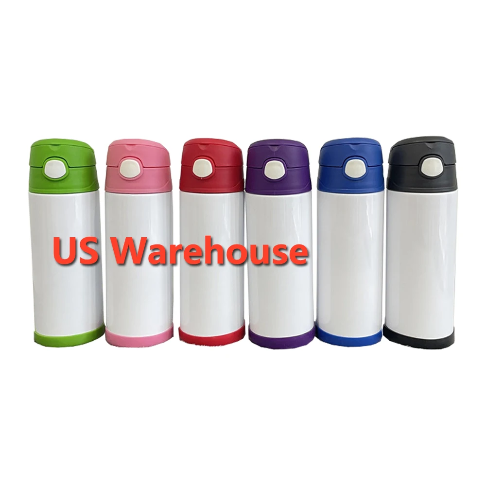 

US warehouse free shipping 12oz kids flip hop lids white blanks sublimation baby Sippy cup for Heat Press printing, Customized color