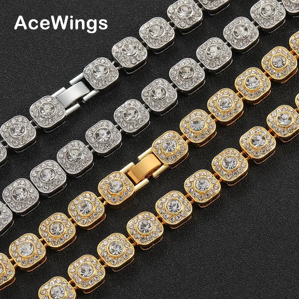 AC023  10mm Alloy Crystal Chain Iced out  Chain Necklace Bling bling Men And Women Hip Hop Jewelry