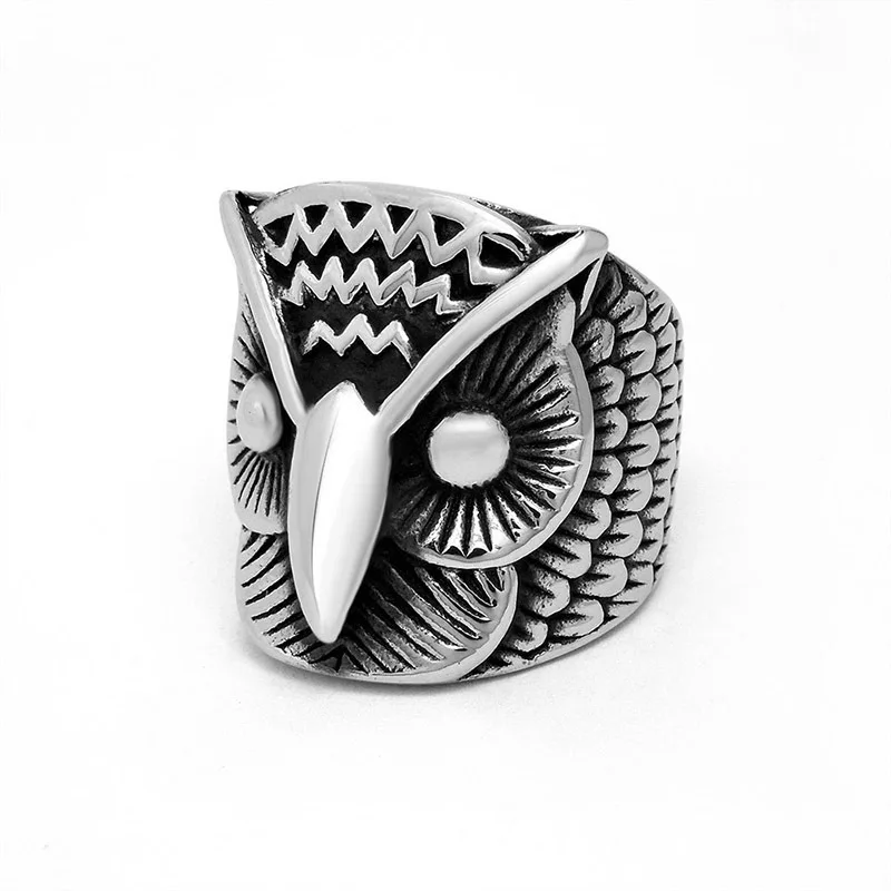 

2021 Sailing Jewelry Eagle Head Ring Titanium Steel Owl Ring Mens Titanium Steel Owl Ring