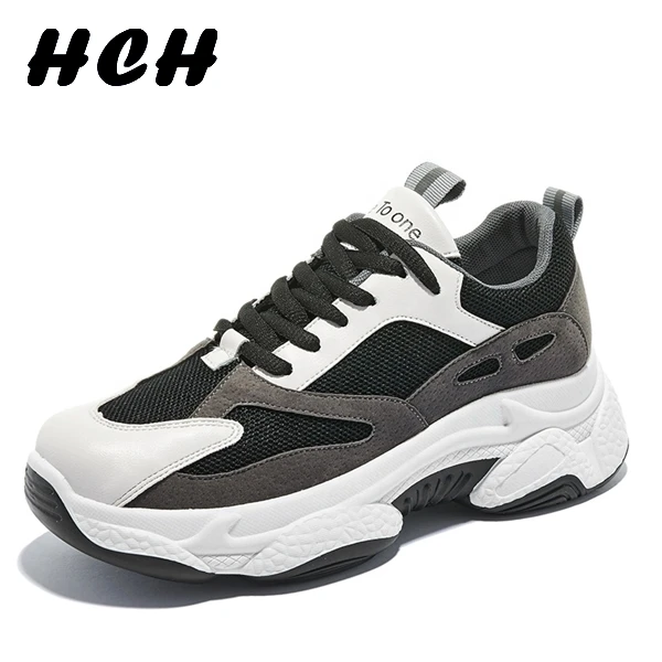 

2019 Women's Jogging Low Top Fashion Sneaker For Lady Thick Bottom Height-Increasing Walking Shoe Outdoor LV-1927-1, Black,beige