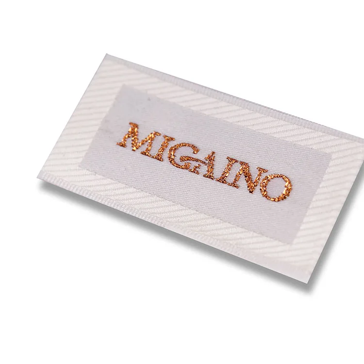 

Fashion high-end label gold thread woven label patch for women's main label