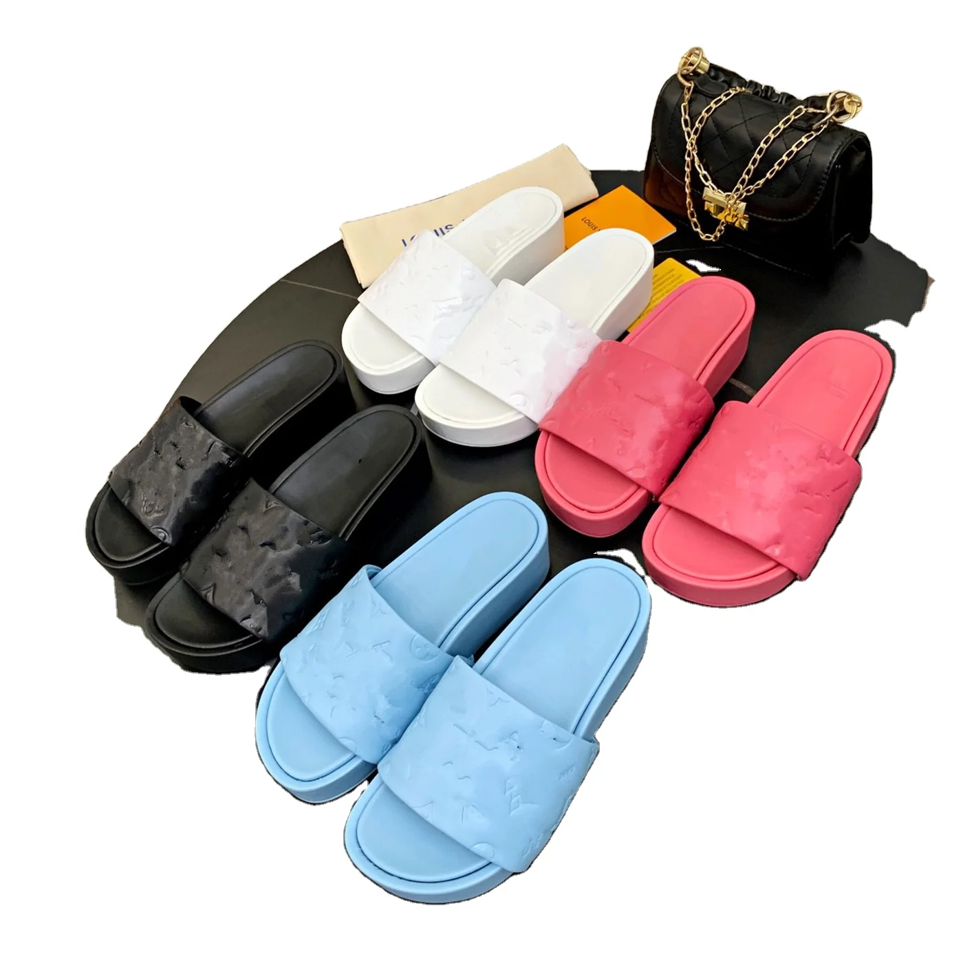 

drop shipping hot designer slides shoes ladies luxury platform sandals women colourful female slippers, Customized color