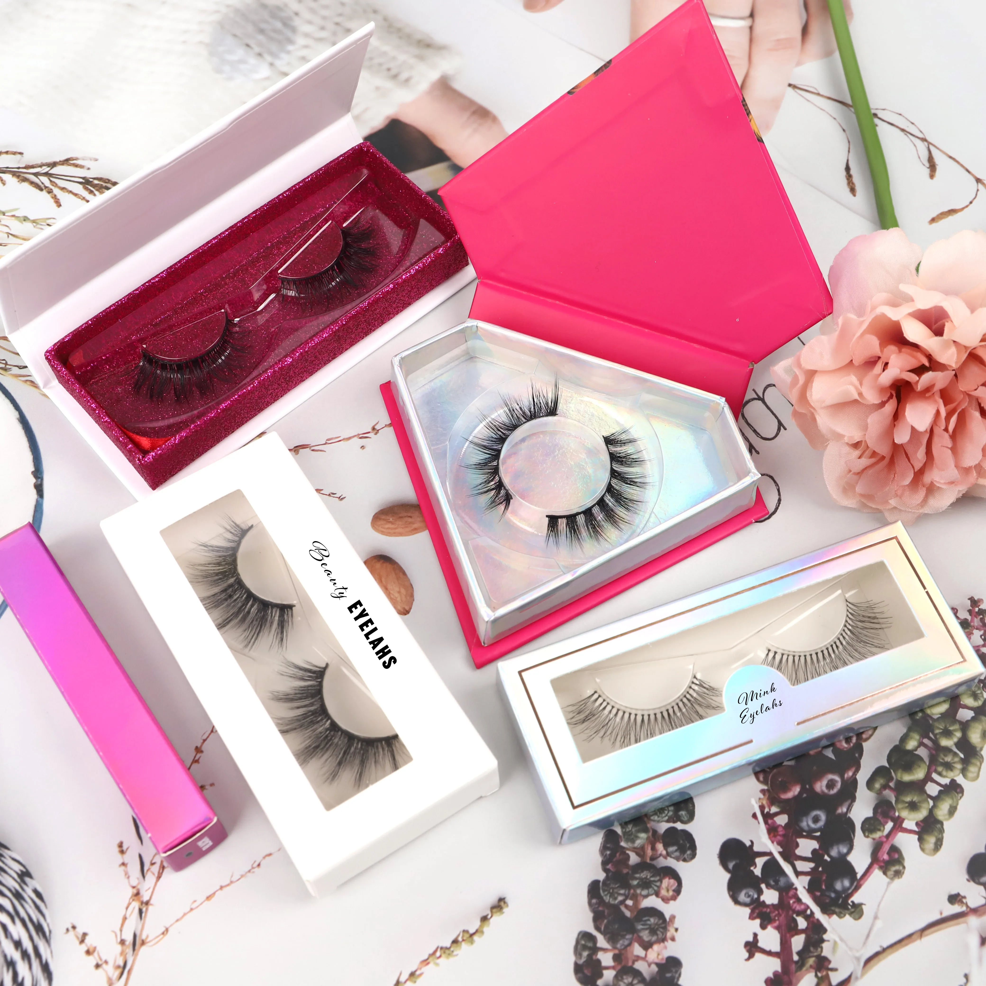 

Wholesale 25 mm 3d Mink Eyelashes Handmade Long Fluffy Dramatic Lashes