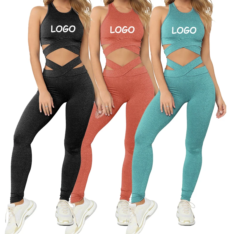 

Wholesale Ladies Sportswear Vendors Custom Logo Blank Slim Fit Ladies Women Gym Two Piece Set Tracksuits