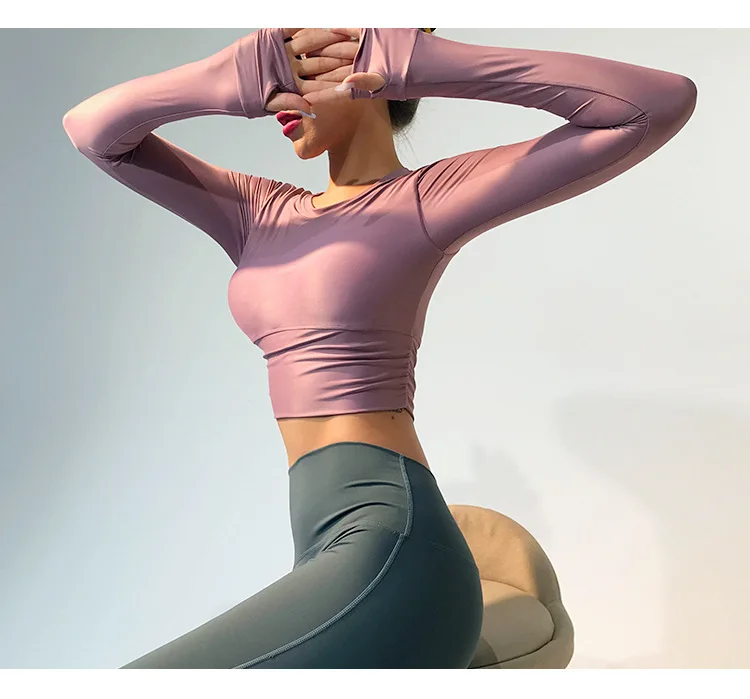 

BBLD801 Women Yoga Top Long Sleeve Sports Wear