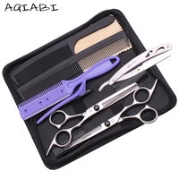 

AQIABI 6'' Hair Scissors Set Hair Cutting Scissors 440C Thinning Shears Barber Scissors Hair Professional A1001-B