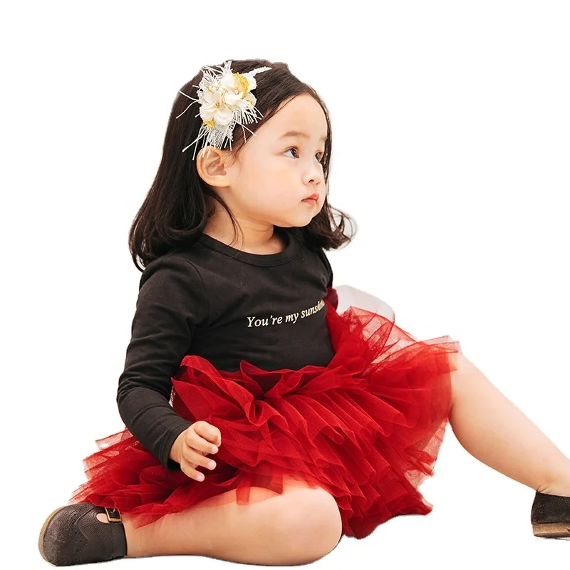 

Wholesale A-line Solid Color Polyester Mesh Fluffy Kids Girls Tutu Pink Ballet Tutu Skirts Dress