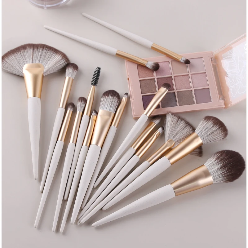 

16pcs professional nylon hair cosmetic brush private logo makeup brush set