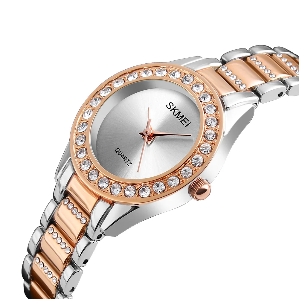 

SKMEI 1262 Party Wedding Women Watch Fashion rhinestone Mosaic Womens Quartz Wristwatches Waterproof Ladies Girls Watches reloj, Choice