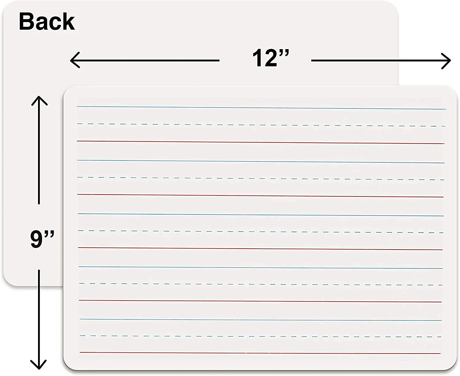 
portable home school dry erase ruled lap board kids white board double sided 9x12 inch 