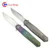 8 Inch S35VN Titanium Retro decoration Handle delicate Outdoor pocket knife Folding Knife with Auxiliary Opening