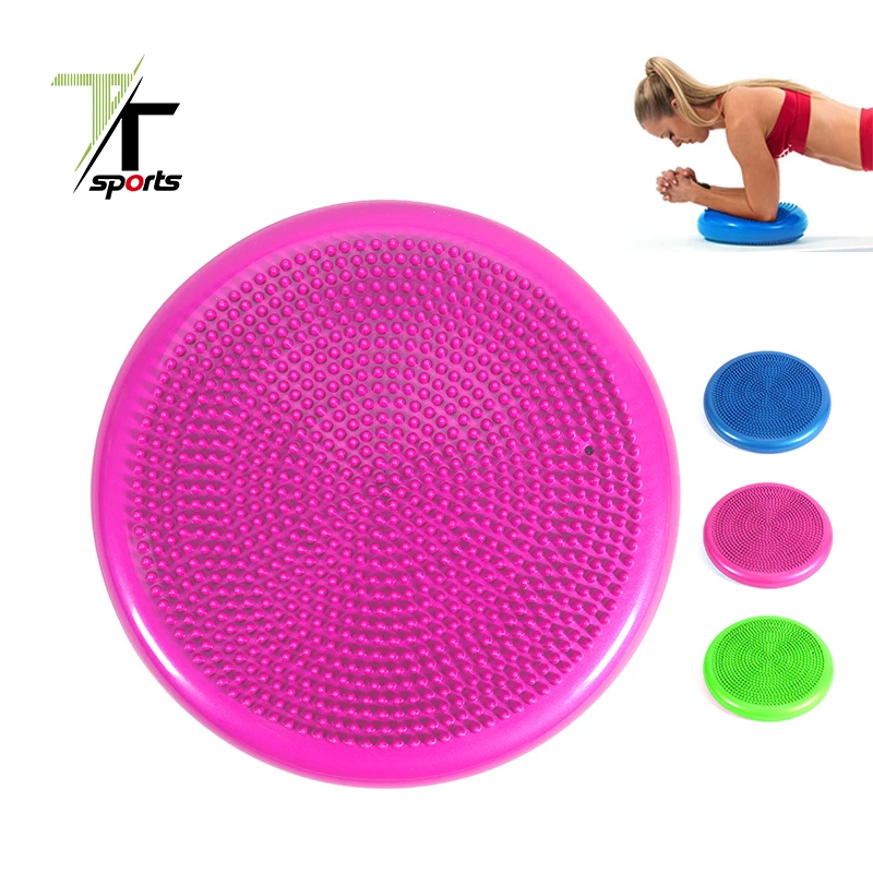 

TTSPORTS Inflated Stability Wobble Cushion with Pump, Extra Thick Core Balance Disc, Wiggle Seat for Sensory, Customized