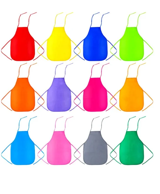 

Caydo 24 Pieces 12 Colors Children's Artists Fabric Aprons for Kitchen, Classroom, Community Event and Art Painting Activity