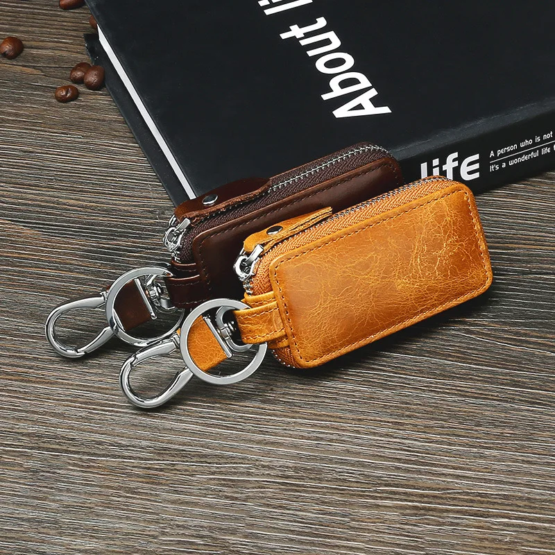 

GENUINE LEATHER CAR KEY POUCH, Brown