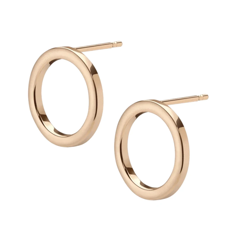 

Unique design for Women Earrings Jewelry 925 Sterling Silver Gold Plated Solid Circle Stud Earrings