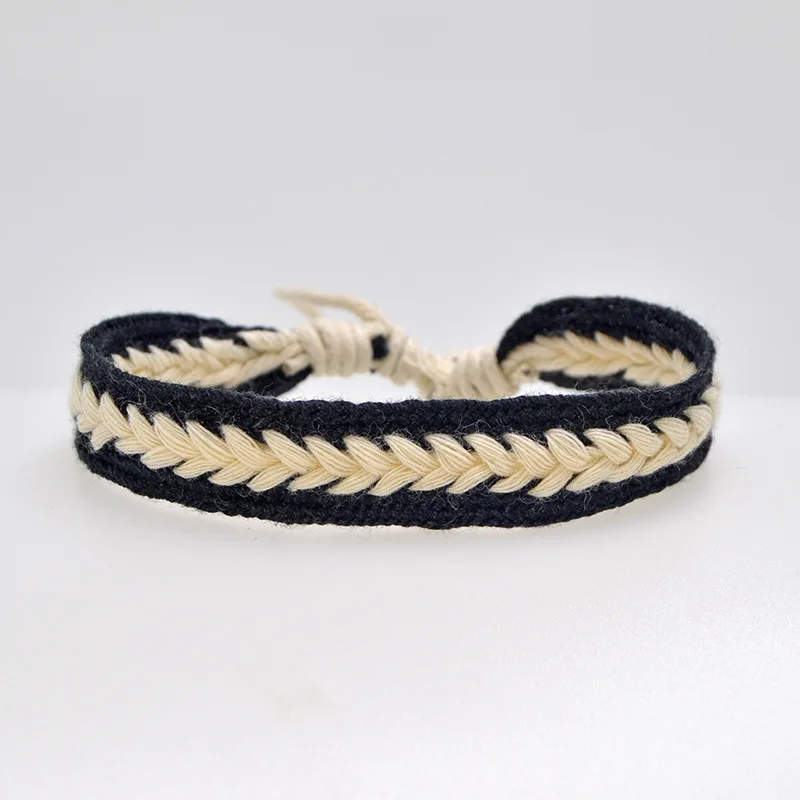 

Braided Women Unisex Cheap Promotional Make Adjustable Rope Handmade Cotton and Linen Cord Woven Rope Bracelet, 6differnt colors for your choosing