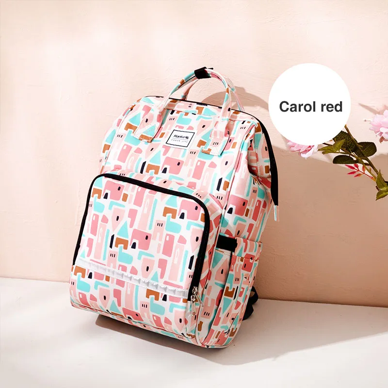 

Hanke new arrival fashionable design Multi Functional mommy backpack for mother large capacity convenient baby diaper bag, 5 colors in stock