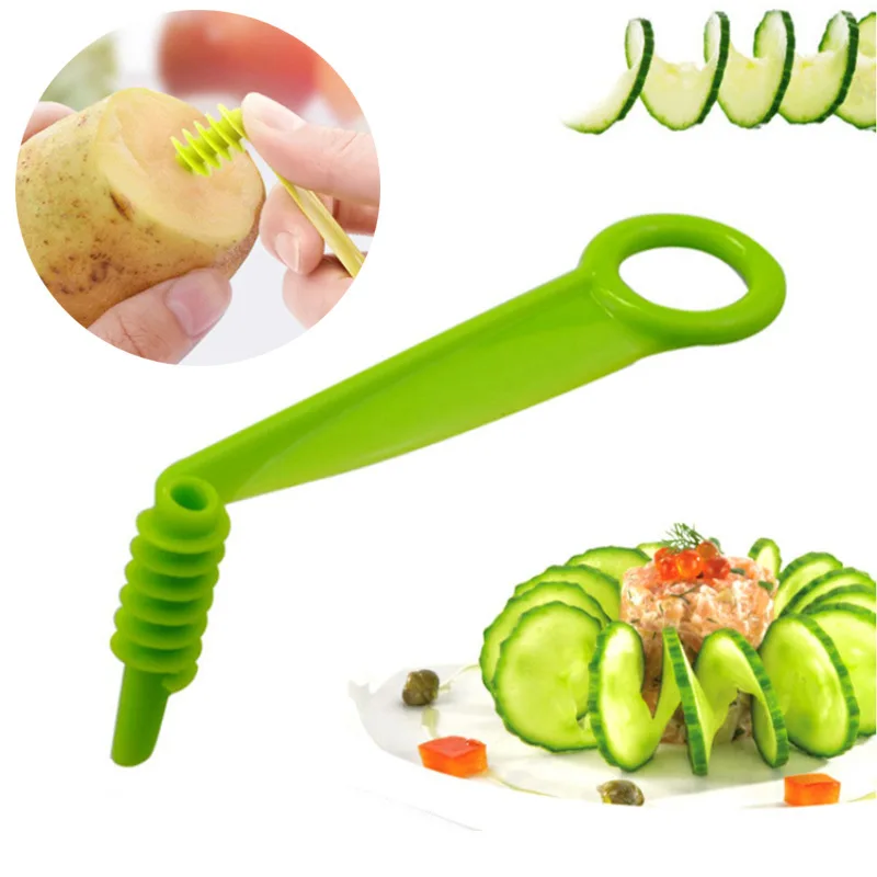 

Spiral Slicer Manual Cucumber Carrot Potato Vegetable Shape Spiral Knife Kitchen Placing Accessories Tool