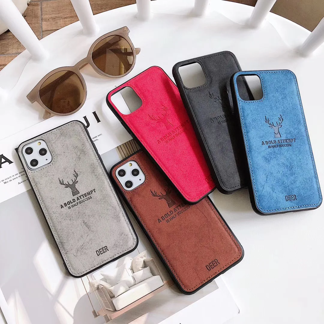 

Fashion 3D Printing Cloth Deer Pattern Phone Cover Case Soft Fabric 13 Pro Max 12 11 for iPhone for Samsung S22 Plus Ultra