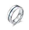 wholesale best quality minimalist jewelry blue groove titanium steel ring custom men's ring factory direct sell