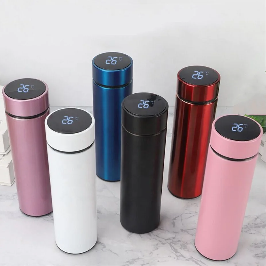 

Factory customized temperature display thermos cup, 304 stainless steel vacuum insulation, water cup with tea filter screen, Customized colors acceptable