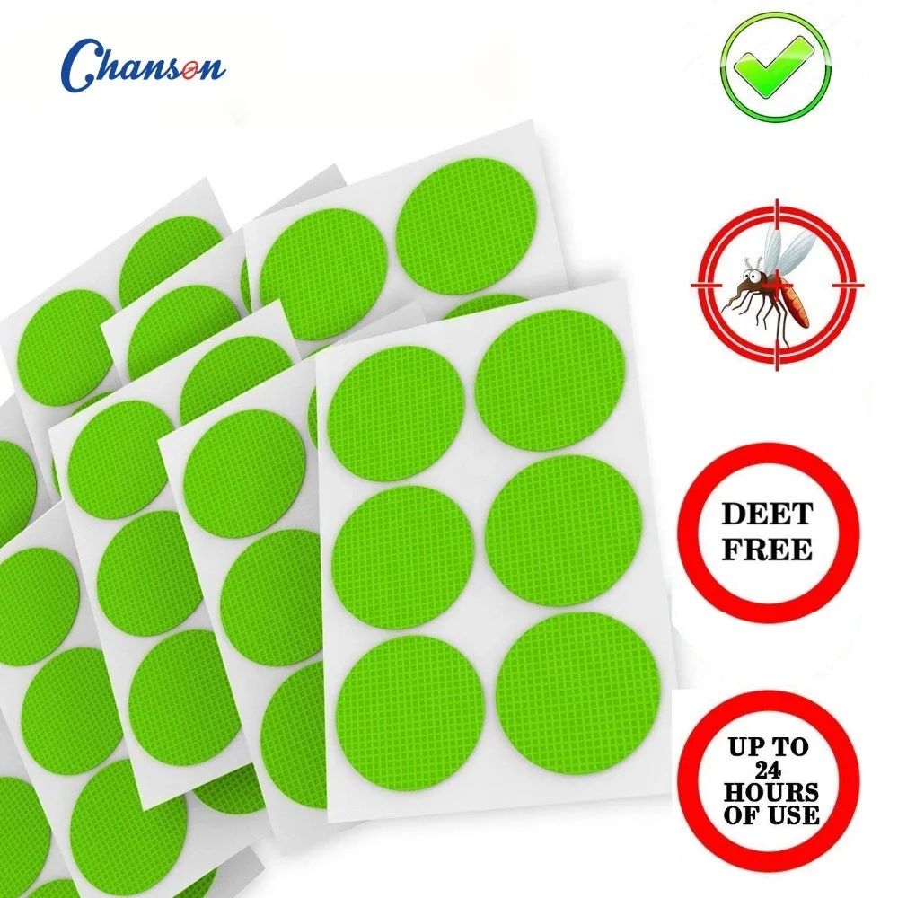 

6pcs Baby safe non-woven fabric mosquito repellent patch sticker large size diamtert 3.6cm, Green, orange