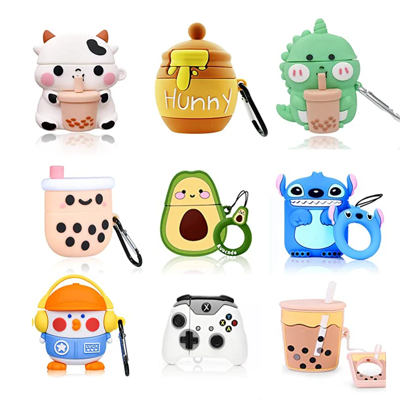 

Designers 3D Protective Case Shockproof Cover Milk Bubble Tea Bottle Bulk Silicone Cover for Airpods 1 2 gen 2