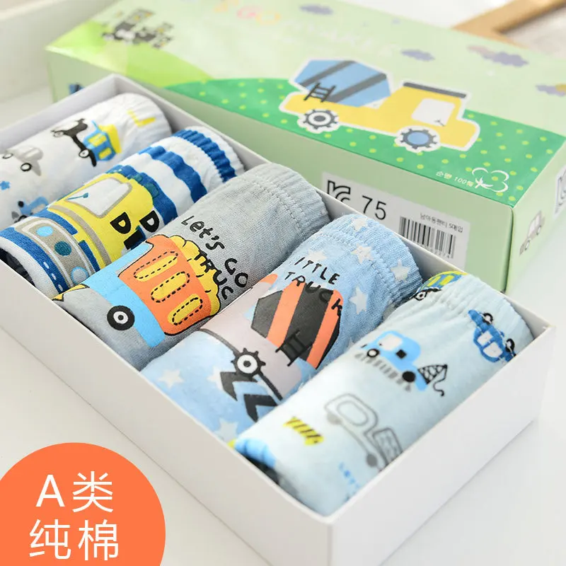 

Boxed children's briefs cotton boy cartoon boxer shorts