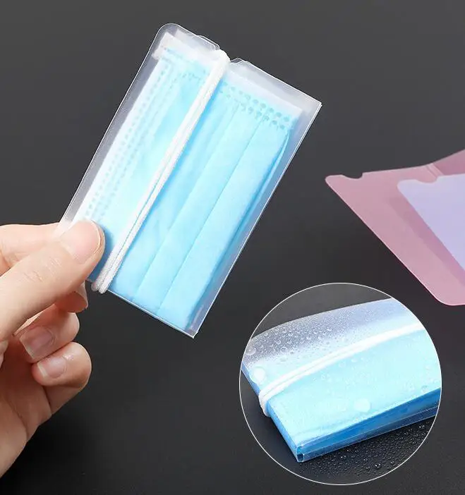 

Portable Clear PP Masked keeper storage clip case plastic masque holder maskeeper folder mascara pocket foldable card