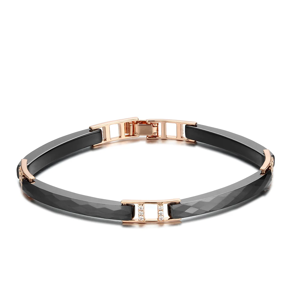 

OEM Factory Price Women's bracelets Black White Ceramic bracelet rose gold