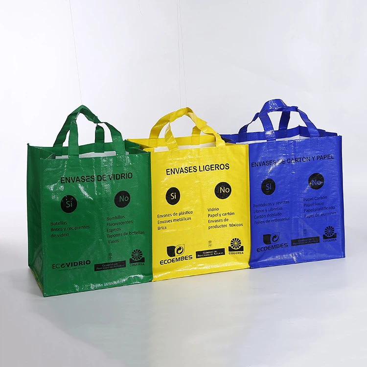 

Factory supply folding laminated pp woven recycle sorting garbage bags