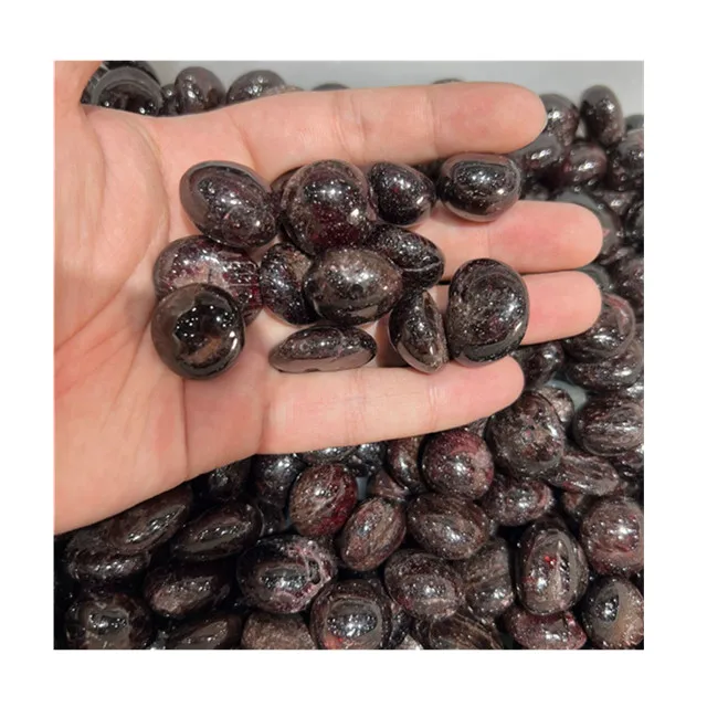 

Wholesale natural quartz healing stones dark red garnet stone crystal tumbled stone