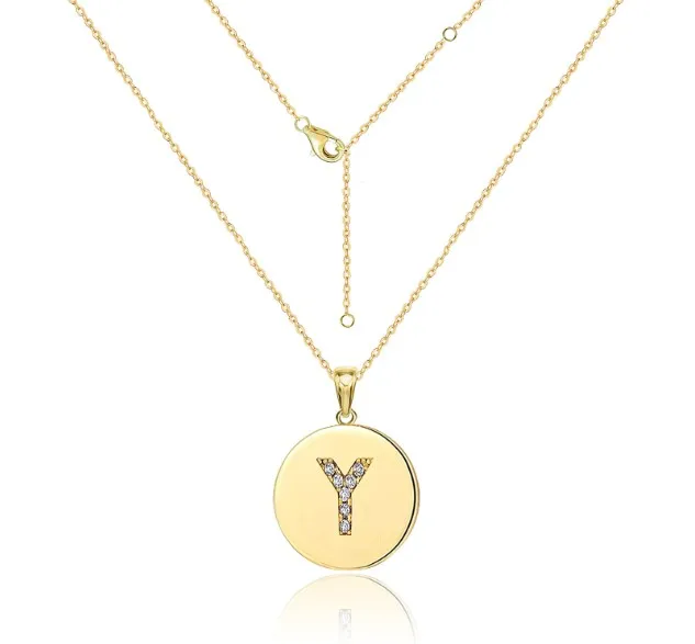 

Stainless steel gold plating initial letter pendant Monogram necklace jewelry women