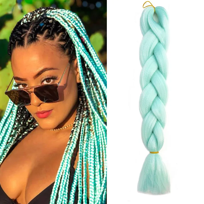 

Wholesale Pre Stretched Crochet Braid Braiding Hair Ombre Expression Braiding Jumbo Hair Synthetic For African, Picture color