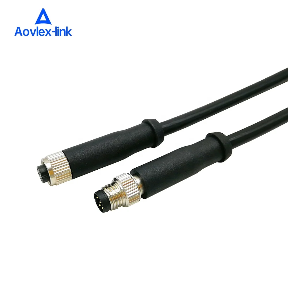 

M8 Plastic connector 4Pin male female customized molded cable circular connector IP67 waterproof M8 cable