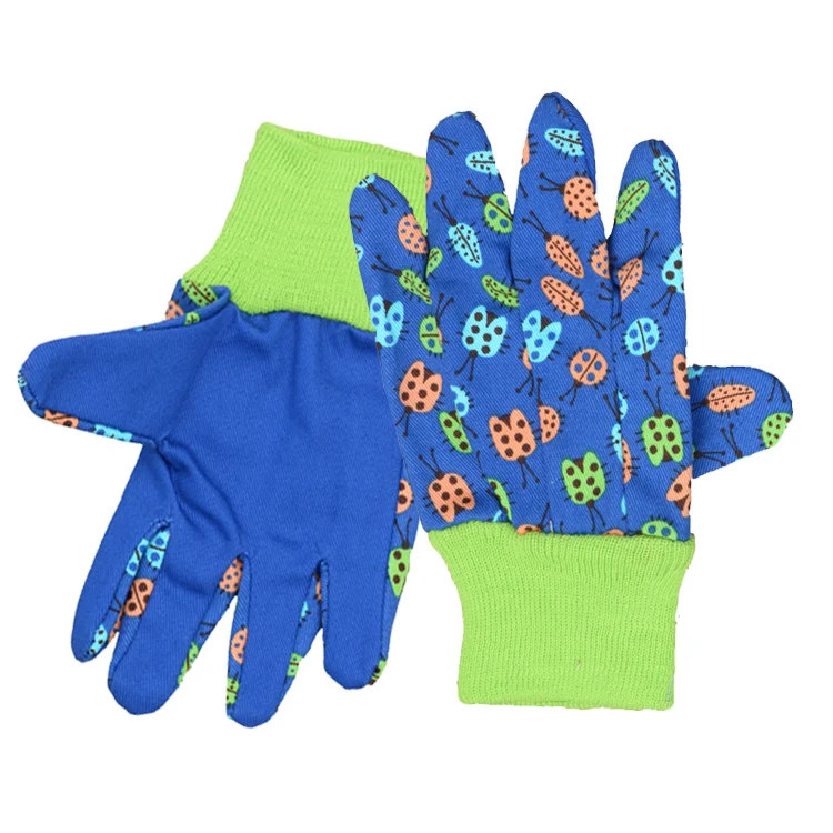 

HANDLANDY Digging planting garden Cotton coated garden gloves for kids, Dark blue