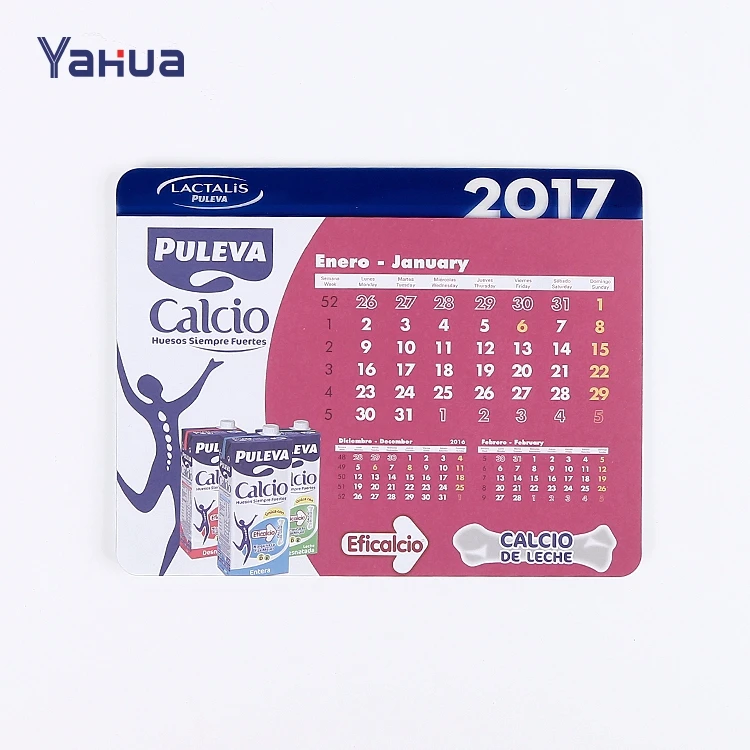 Custom Calendar Mouse Pad Printed Calendar Mouse Mat with Logo