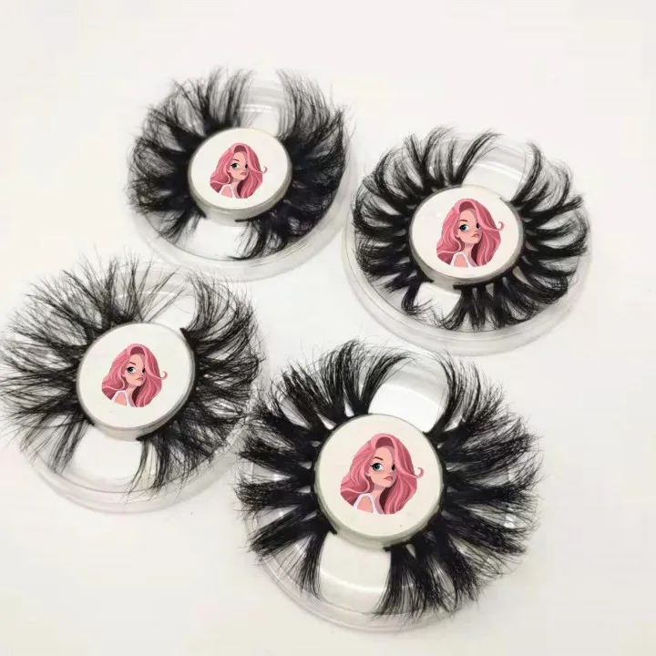 

Wholesale mink eyelashes vendor diamond lash box real 5D 6D 25mm mink lashes extensions with packaging, Natural black