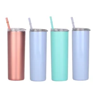 

most popular products sublimation blanks 20oz double wall insulated stainless steel skinny tumbler with lid and straw