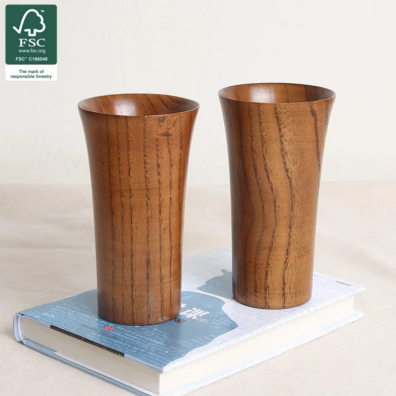 

Factory direct sale wooden cup Japanese tea set coffee cup, Wood color