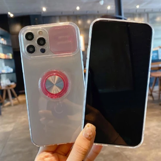 

2021 New Arrival Transparent Phone Cover with Ring Holder for iPhone 12 11 XS Max 7