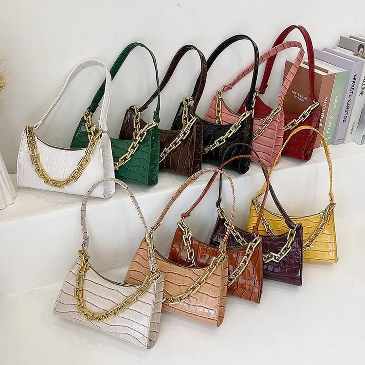 

Custom high quality luxury fashion woman crocodile pattern handbag, 13colors for you choose