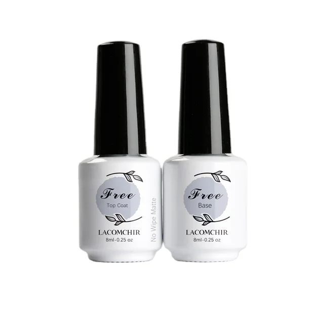 

LACOMCHIR Matte Top Gel & Base Gel Soaf Off Wholesale Combination Gel Polish Set, Clear