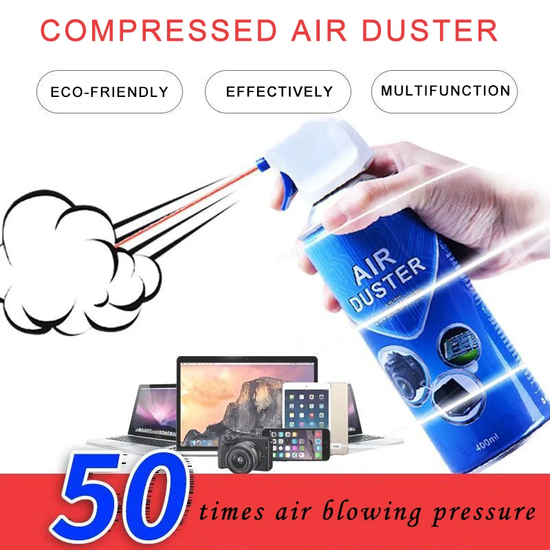 Ecofriendly Compressed Gas Spray 400ml Air Duster for LCD with MSDS