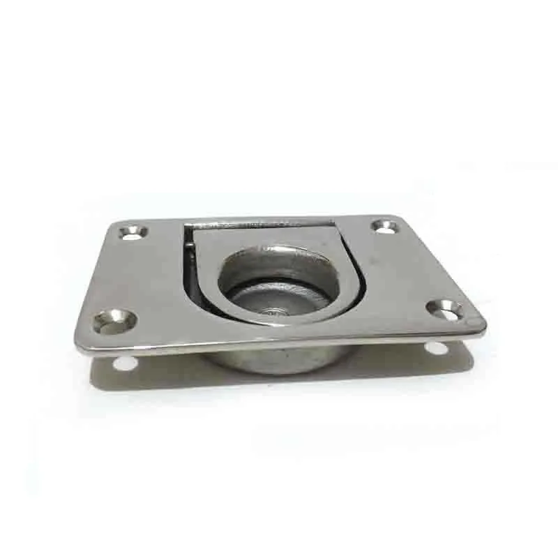 

Stainless steel floor lock deck case cover 80*58mm handle pull ring Marine hardware accessories yacht